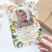 Rustic Brown Stomp Chomp Roar Dinosaur Birthday Kaart