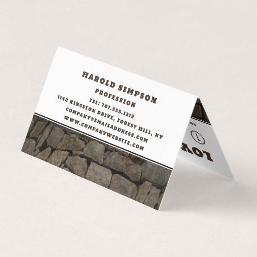 Rustic Brown Stone Double Loyalty Visitekaartjes (Achterkant)