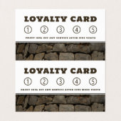 Rustic Brown Stone Double Loyalty Visitekaartjes (Binnenkant ongevouwen)