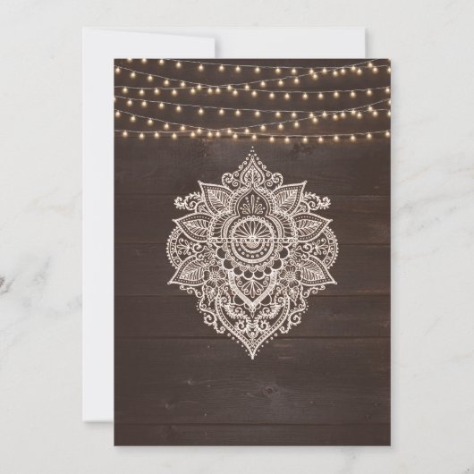 Rustic Brown String Light Enregistrer la carte Dat (Dos)