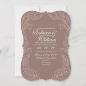 Rustic Brown Tan Wedding  Botanisch Kaart (Voorkant)