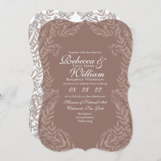 Rustic Brown Tan Wedding Botanisch Kaart