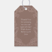 Rustic Brown Wedding Botanical Cadeaulabel (Achterkant)