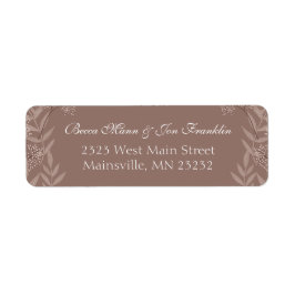 Rustic Brown Wedding Botanical Etiket
