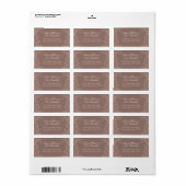 Rustic Brown Wedding  Botanical Etiket (Full Sheet)