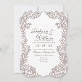 Rustic Brown Wedding Botanical Kaart (Voorkant)