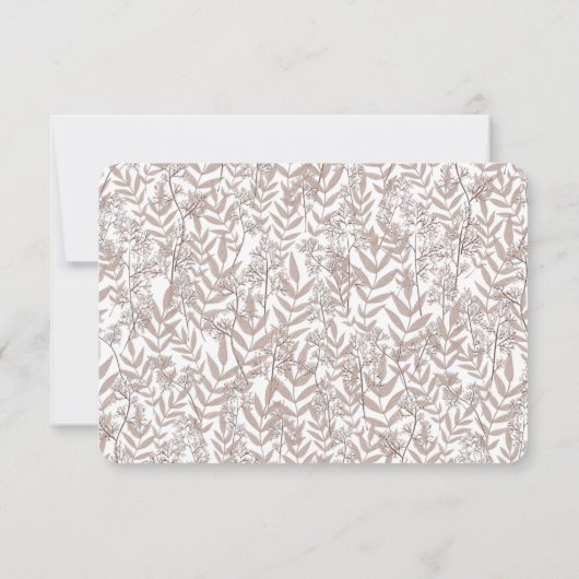 Rustic Brown Wedding  Botanical Kaart (Achterkant)