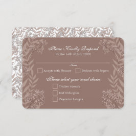 Rustic Brown Wedding Botanical Kaart