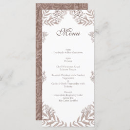 Rustic Brown Wedding Botanical Menu