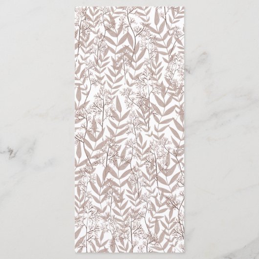 Rustic Brown Wedding Botanical Menu (Achterkant)