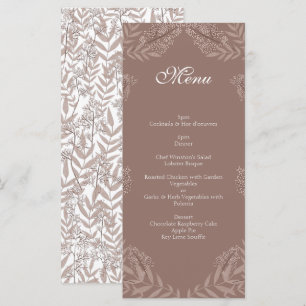 Rustic Brown Wedding Botanical Menu