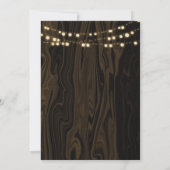 Rustic Brown Whimsical Wood String Lights Wedding Kaart (Achterkant)