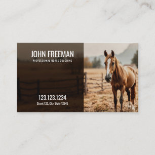 Rustic Brown & White Horse Ranch Equine Visitekaartje