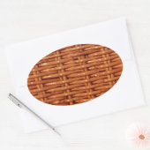 Rustic Brown Wicker Picnic Basket Country Style Ovale Sticker (Envelop)
