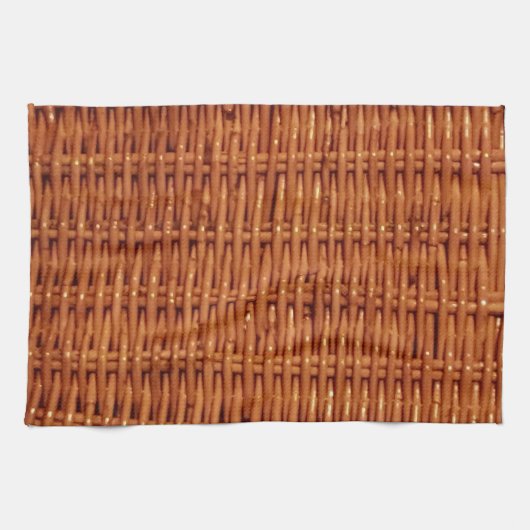 Rustic Brown Wicker Picnic Basket Country Style Theedoek (Horizontaal)