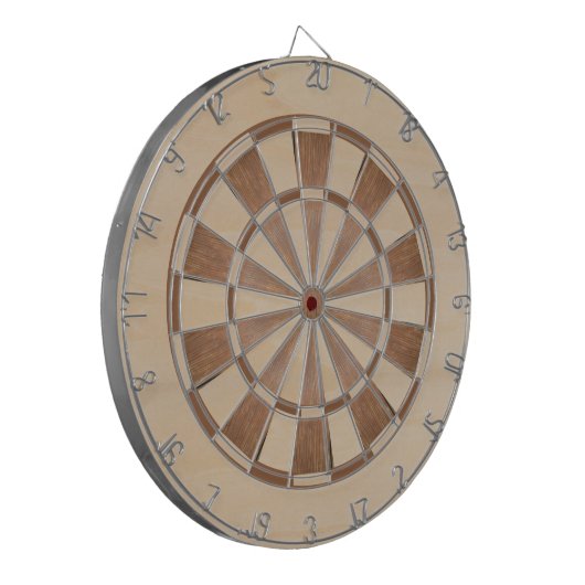 Rustic Brown Wood Classic Dartbord (Voorkant Links)