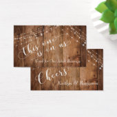 Rustic Brown Wood & Light Strings Drink Tickets Visitekaartje (Bureau)