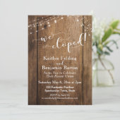 Rustic Brown Wood & Lights We hebben feestvieren u Kaart (Staand voorkant)