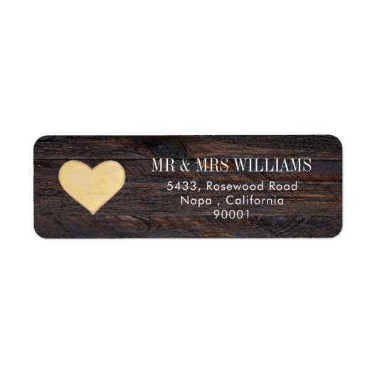 Rustic Brown Wood Matching Address Label (Voorkant)