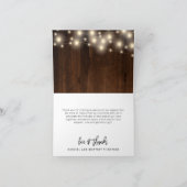 Rustic Brown Wood String Lights Bedankkaart (Binnen)
