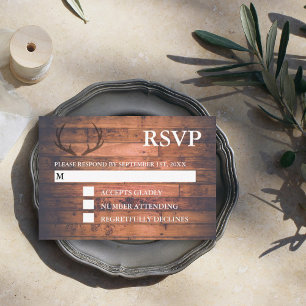 Rustic Brown Wood String Lights RSVP Kaartje
