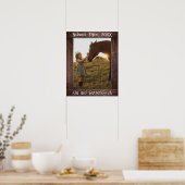 Rustic Brown Wood Text Editable Faux Photo Frame Poster (Keuken)