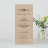 Rustic Brown Wood Wedding Elopement Menu (Staand voorkant)