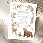Rustic Brown Woodland Baby Shower Invitation
