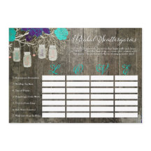 Rustic Bruiloft Shower Scattergories Liefdes spel