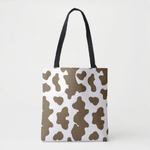 Rustic bruin en witte koeienprint country western draagtas
