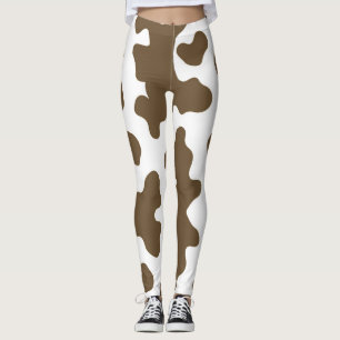 Rustic bruin en witte koeienprint country western leggings