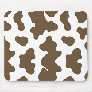 Rustic bruin  & witte koeienprint country western muismat