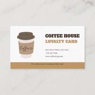 Rustic bruine minimalistische koffie loyaliteitska klantenkaartje