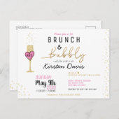 Rustic Brunch et Bubbly Invitation de douche nupti (Devant / Derrière)