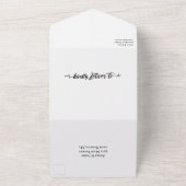 Rustic Brush Script Photo Wedding All In One Uitnodiging (Buitenkant)