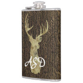 Rustic Buck Deer Hunting Monogram Heupfles (Links)
