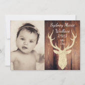 Rustic Buck Doe Baby Carte Faire-part d'arrivée (Devant)