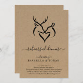 Rustic Buck & Doe Deer Antlers repetitie Kaart (Voorkant / Achterkant)