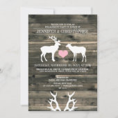 Rustic Buck et Doe Engagement Party Invitation (Devant)