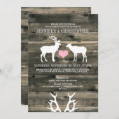 Rustic Buck et Doe Engagement Party Invitation (Devant / Derrière)