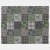 Rustic Buck - groen en grijs Fleece Deken (Voorkant (Horizontaal))