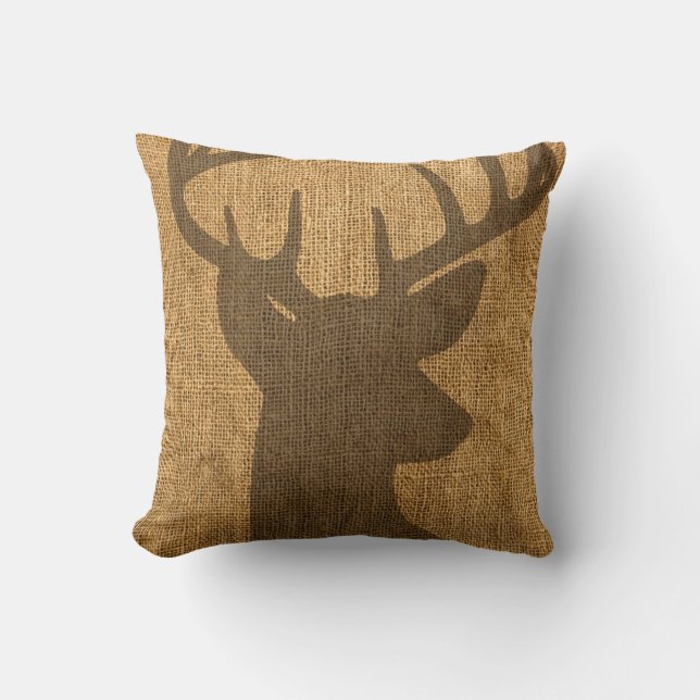 Rustic Buck Silhouette Kussen (Voorkant)