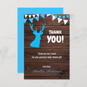 Rustic Buck thème garçon MERCI baby shower (Devant / Derrière)