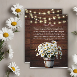 Rustic Bucket Daisy in het Baby shower Bloom Bedankkaart