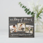 Rustic Budget Dog Photo Wedding Save the Date (Staand voorkant)