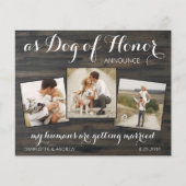 Rustic Budget Dog Photo Wedding Save the Date (Voorkant)