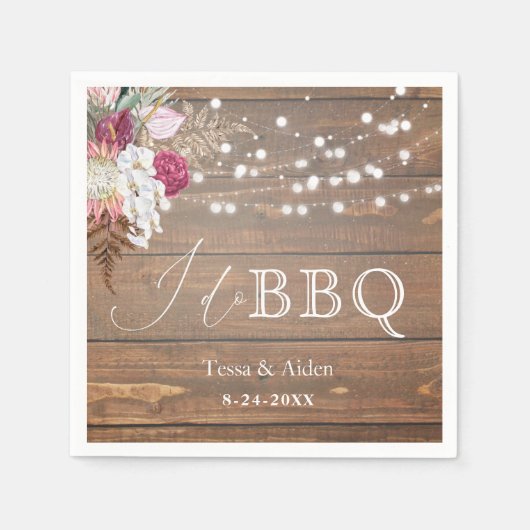 Rustic Budget I Do BBQ Napkins Servet (Voorkant)