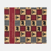 Rustic Buffalo Check Beren Wood Red Black Weddensc Fleece Deken (Voorkant (Horizontaal))