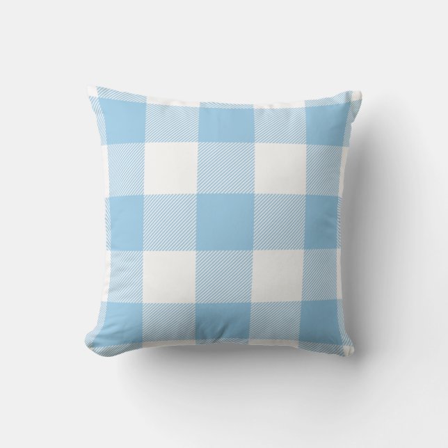Rustic Buffalo Check Pattern Blue Kussen (Voorkant)