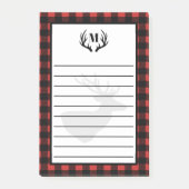 Rustic Buffalo Check Pset & Deer Antlers Post-it® Notes (Voorkant)